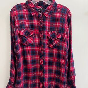 Rails- Women's Long Sleeve Button- Up Blouse- Size XS- Red /Blue